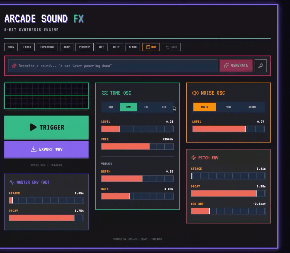 ArcadeSoundFX screenshot